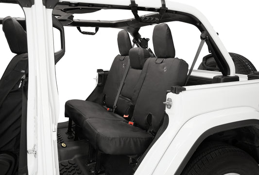 Seat Covers - Jeep '18-2023 Wrangler JL 4-Door; Exc. 4XE; Rear W/o Fold Down Arm Rest (Black Diamond)