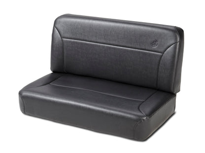 Trailmax II Fixed-Back Seat - Jeep '55-83 CJ5 / '76-86 CJ7 / '87-95 Wrangler YJ; Rear (All Vinyl; Black Crush)