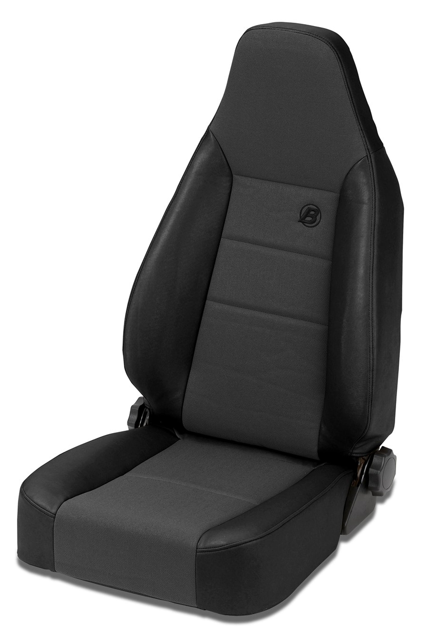 Trailmax II Sport Seat - Jeep '76-86 CJ7 / 87-95 Wrangler YJ / 97-06 Wrangler TJ; Front (Center Fabric Insert; Black Denim)