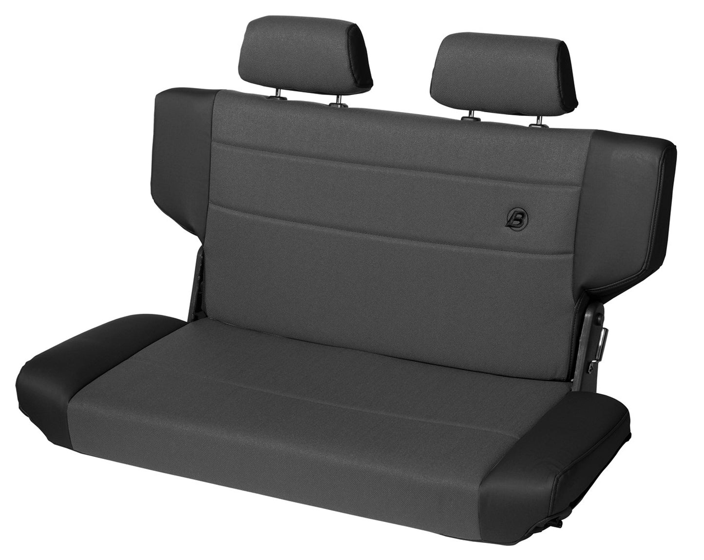 Trailmax II Fold-N-Tumble Seat - Jeep '97-06 Wrangler TJ; Rear (Center Fabric Insert; Black Denim)