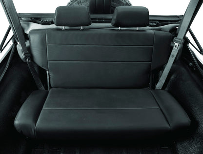 Trailmax II Fold-N-Tumble Seat - Jeep '55-83 CJ5 / '76-86 CJ7 / '87-95 Wrangler YJ; Rear (All Vinyl; Black Crush)