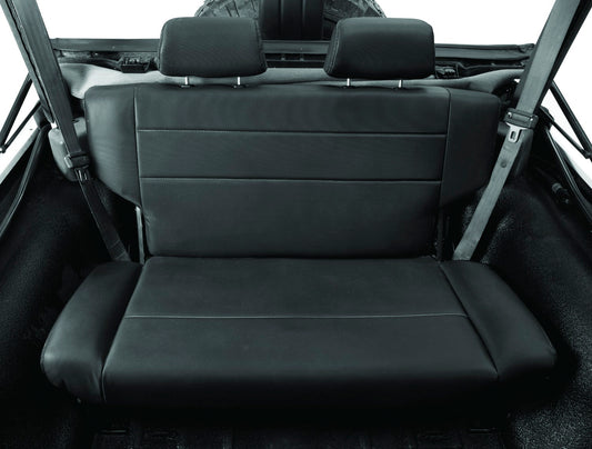Trailmax II Fold-N-Tumble Seat - Jeep '55-83 CJ5 / '76-86 CJ7 / '87-95 Wrangler YJ; Rear (All Vinyl; Black Crush)