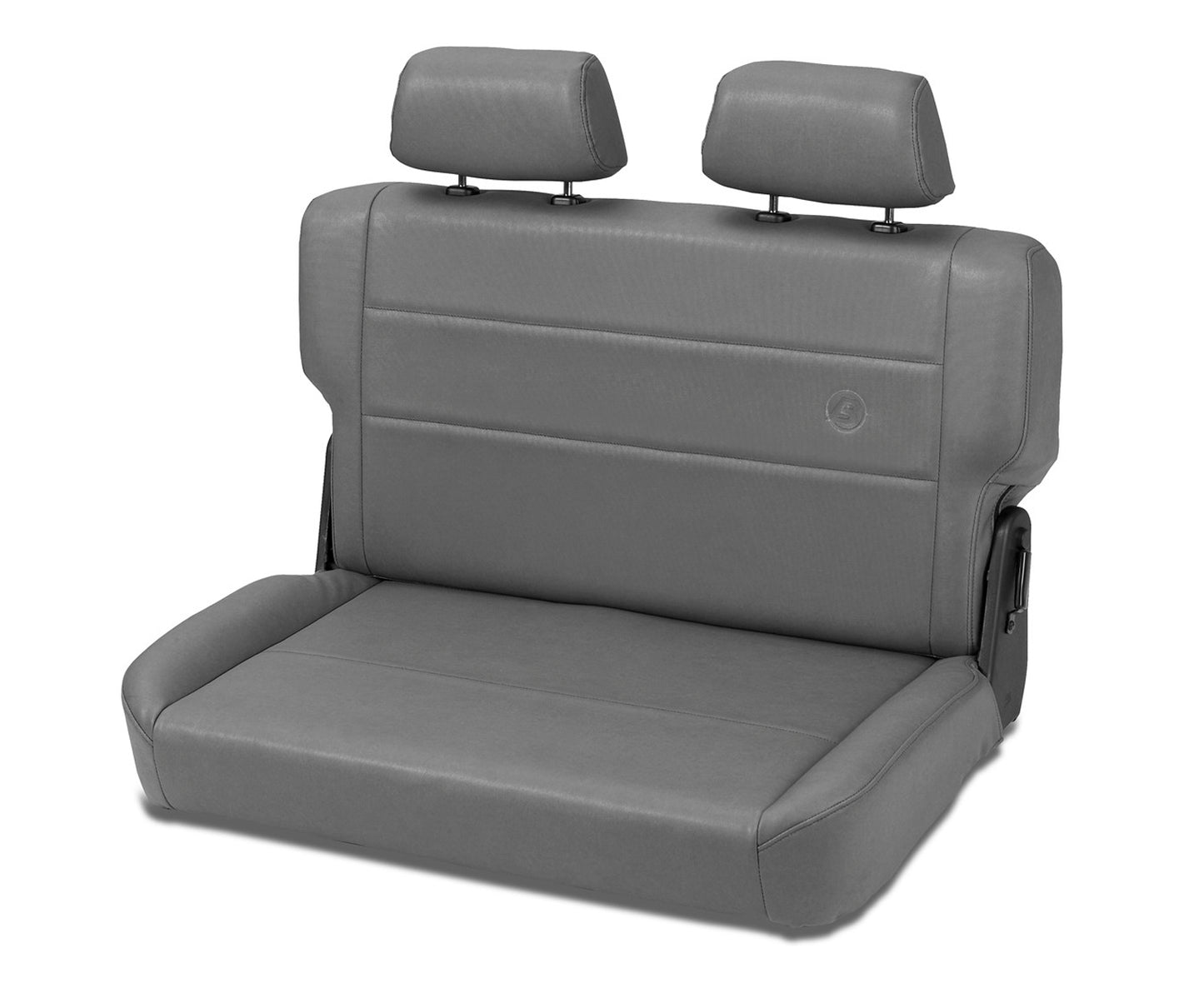 Trailmax II Fold-N-Tumble Seat - Jeep '55-83 CJ5 / '76-86 CJ7 / '87-95 Wrangler YJ; Rear (All Vinyl; Charcoal/Gray)