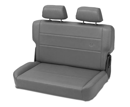 Trailmax II Fold-N-Tumble Seat - Jeep '55-83 CJ5 / '76-86 CJ7 / '87-95 Wrangler YJ; Rear (All Vinyl; Charcoal/Gray)