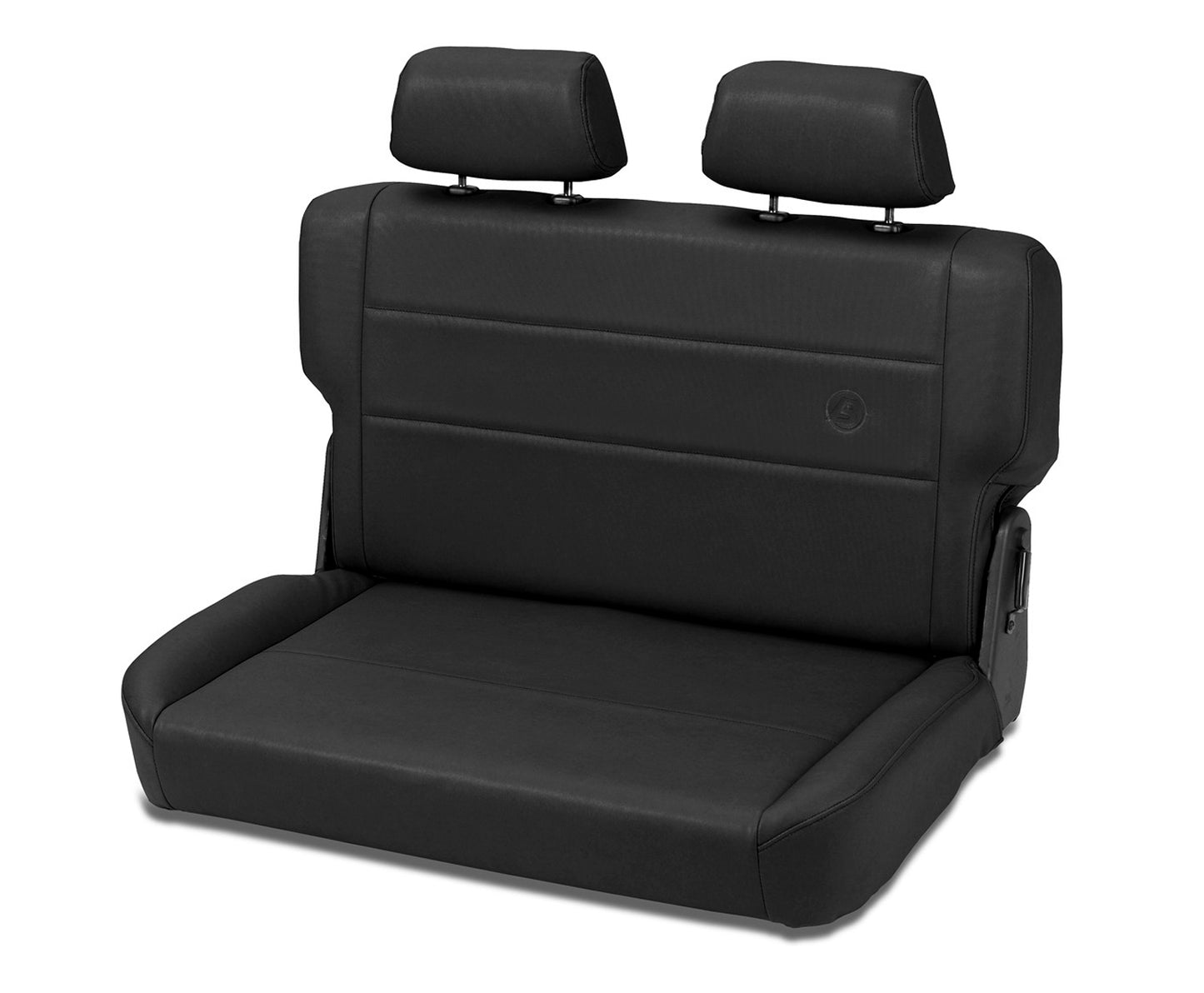 Trailmax II Fold-N-Tumble Seat - Jeep '55-83 CJ5 / '76-86 CJ7 / '87-95 Wrangler YJ; Rear (All Vinyl; Black Denim)