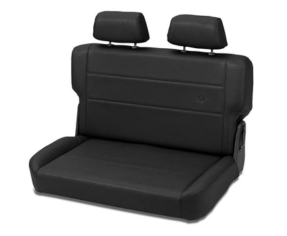 Trailmax II Fold-N-Tumble Seat - Jeep '55-83 CJ5 / '76-86 CJ7 / '87-95 Wrangler YJ; Rear (All Vinyl; Black Denim)