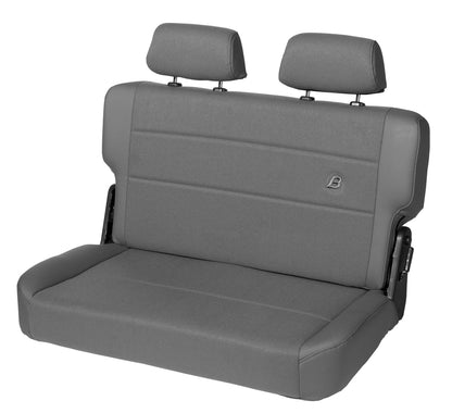 Trailmax II Fold-N-Tumble Seat - Jeep '55-83 CJ5 / '76-86 CJ7 / '87-95 Wrangler YJ; Rear (Center Fabric Insert; Charcoal/Gray)