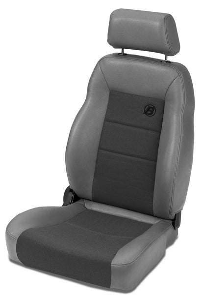 Trailmax II Pro Seat - Jeep '76-86 CJ7 / 87-95 Wrangler YJ / 97-06 Wrangler TJ; Front Passenger Side (Center Fabric Insert; Charcoal/Gray)
