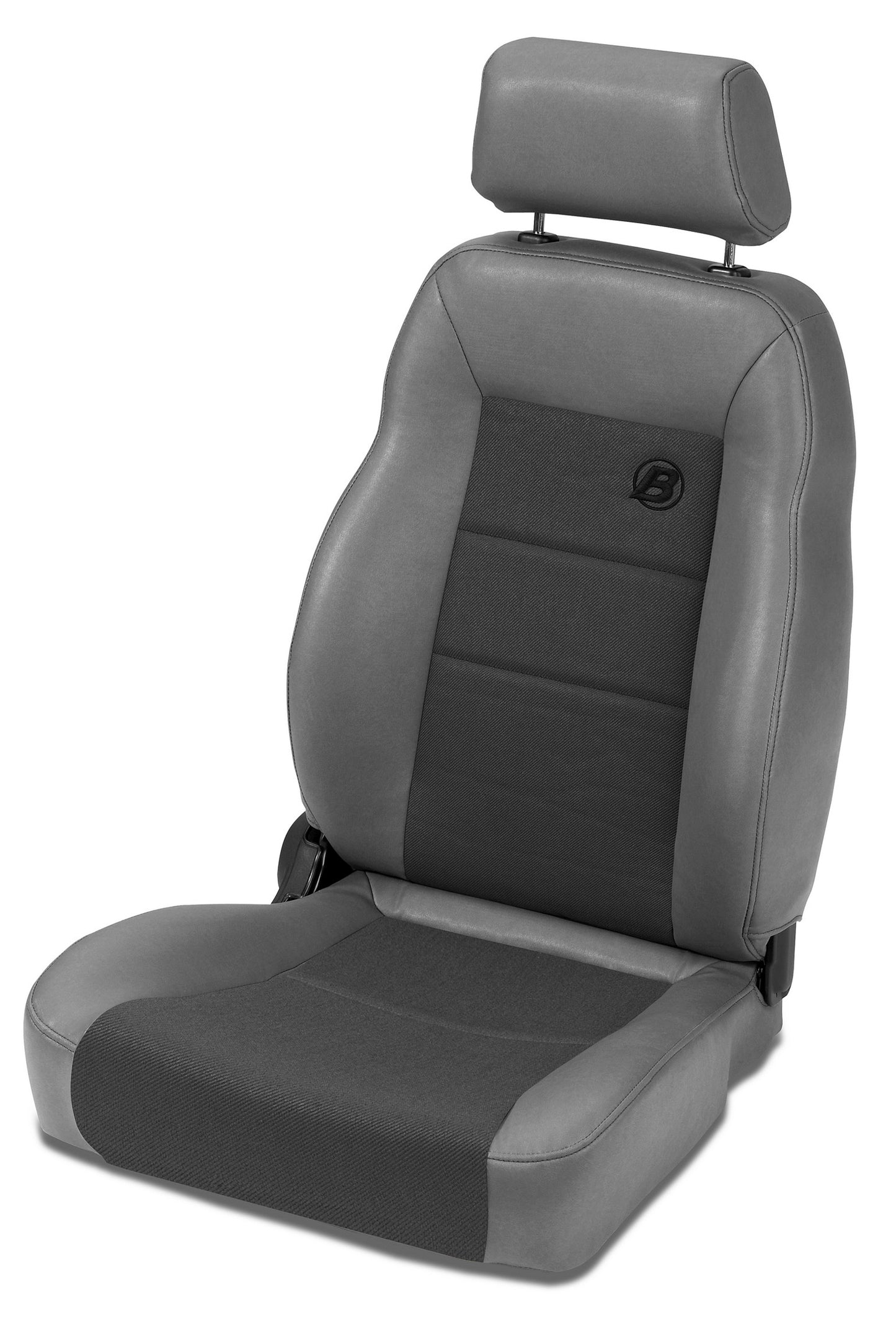 Trailmax II Pro Seat - Jeep '76-86 CJ7 / 87-95 Wrangler YJ / 97-06 Wrangler TJ; Front Driver Side (Center Fabric Insert; Charcoal/Gray)