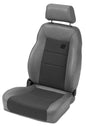 Trailmax II Pro Seat - Jeep '76-86 CJ7 / 87-95 Wrangler YJ / 97-06 Wrangler TJ; Front Driver Side (Center Fabric Insert; Charcoal/Gray)
