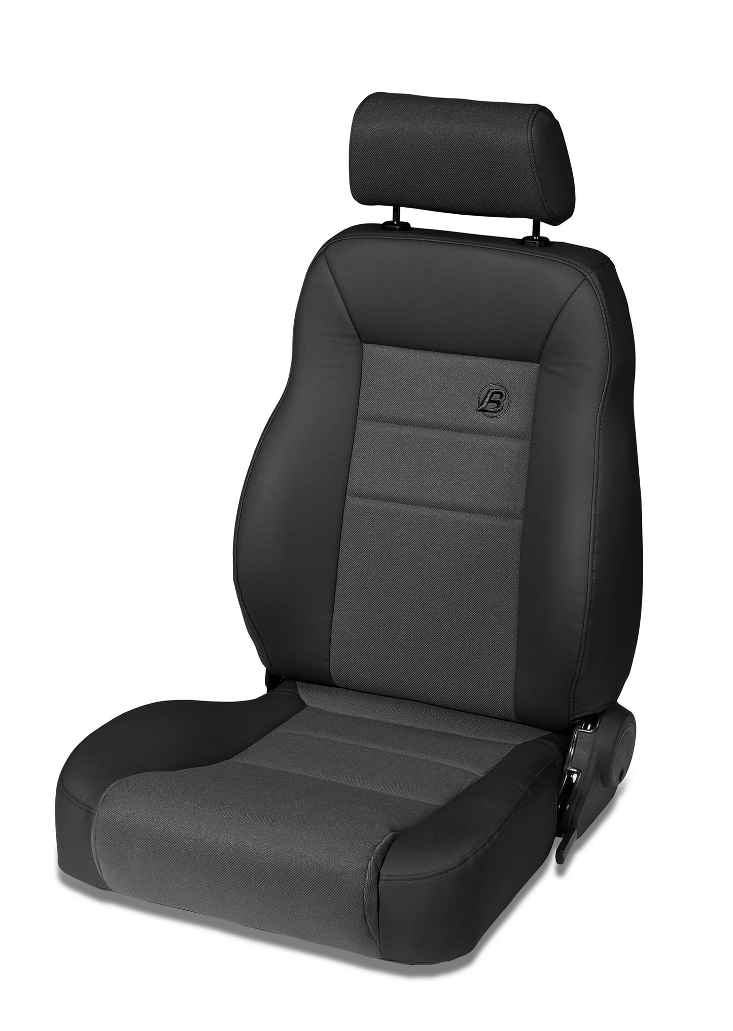Trailmax II Pro Seat - Jeep '76-86 CJ7 / 87-95 Wrangler YJ / 97-06 Wrangler TJ; Front Driver Side (Center Fabric Insert; Black Denim)