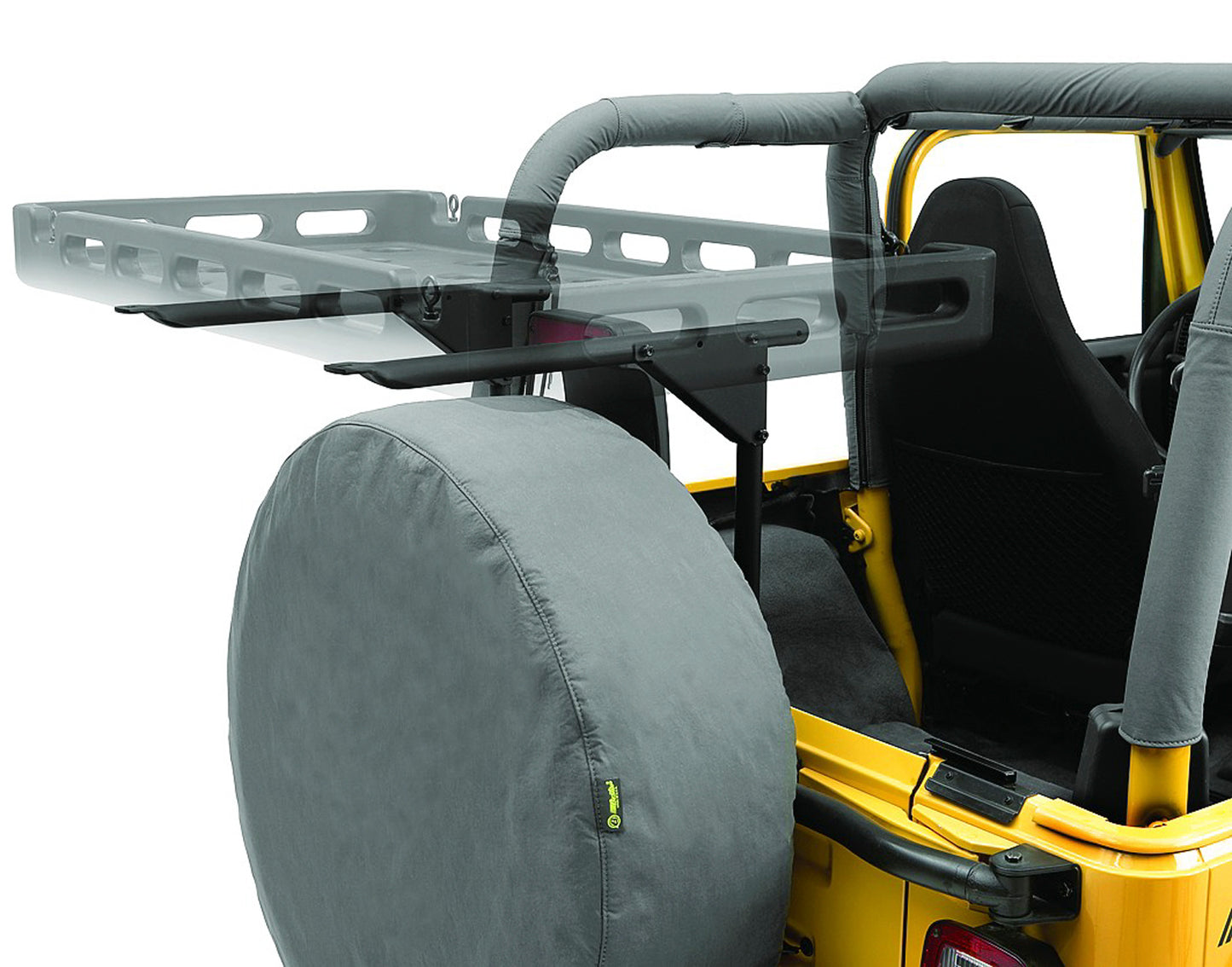 HighRock 4x4 Tailgate Rack Bracket Kit - Jeep '87-95 Wrangler YJ / '97-06 Wrangler TJ; For HighRock Tray 41444