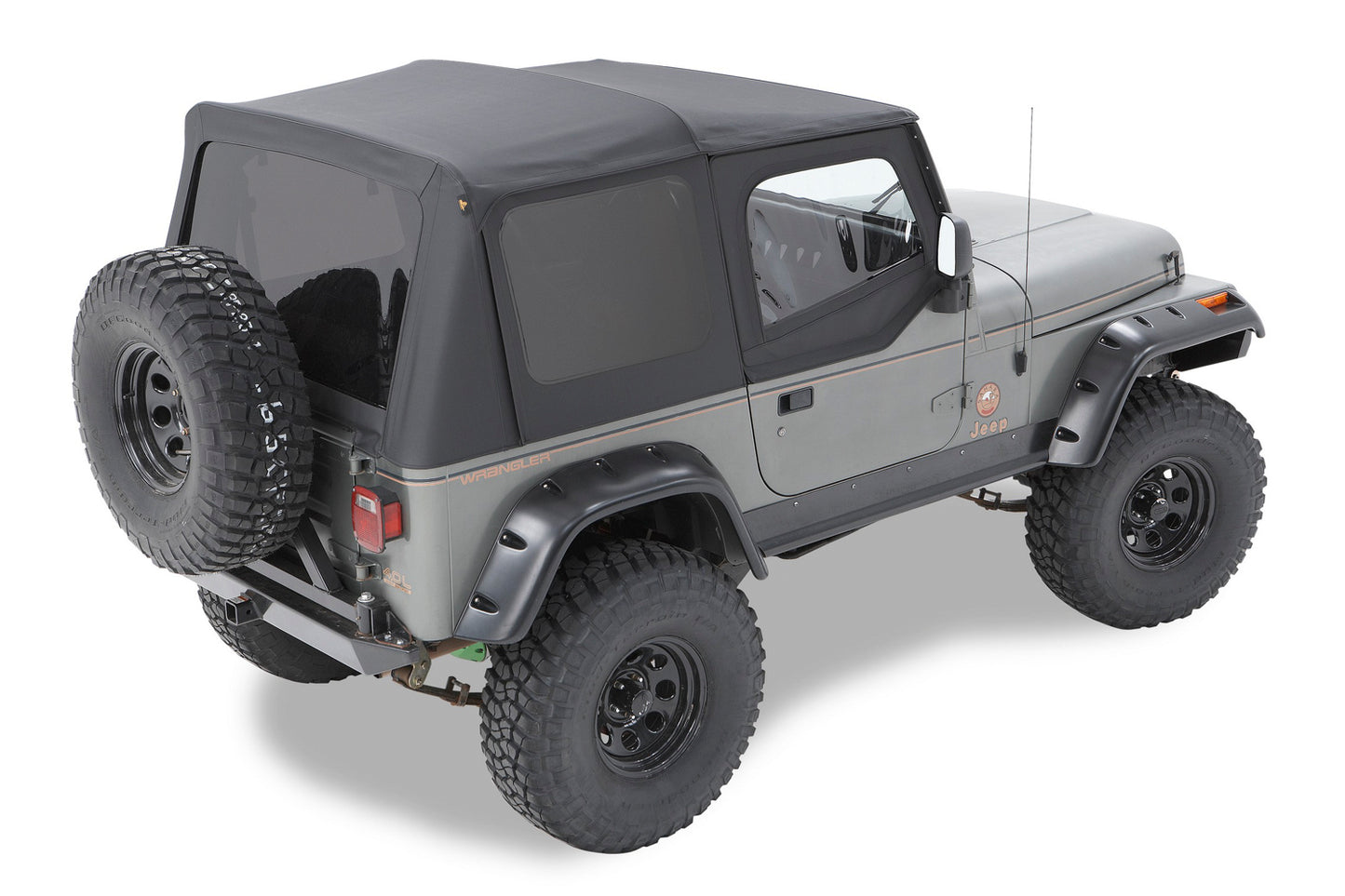 Replace-A-Top For OEM - Jeep '87 Wrangler YJ (Black Crush; Clear Windows; Door Skins Included)