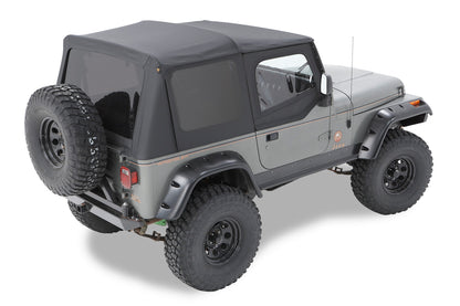 Replace-A-Top For OEM - Jeep '87 Wrangler YJ (Black Crush; Clear Windows; Door Skins Included)