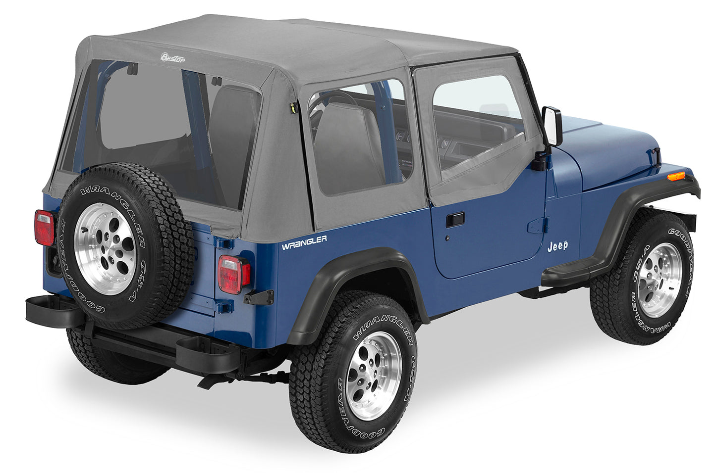 Replace-A-Top For OEM - Jeep '88-95 Wrangler YJ (Charcoal / Gray; Clear Windows; Door Skins Included)