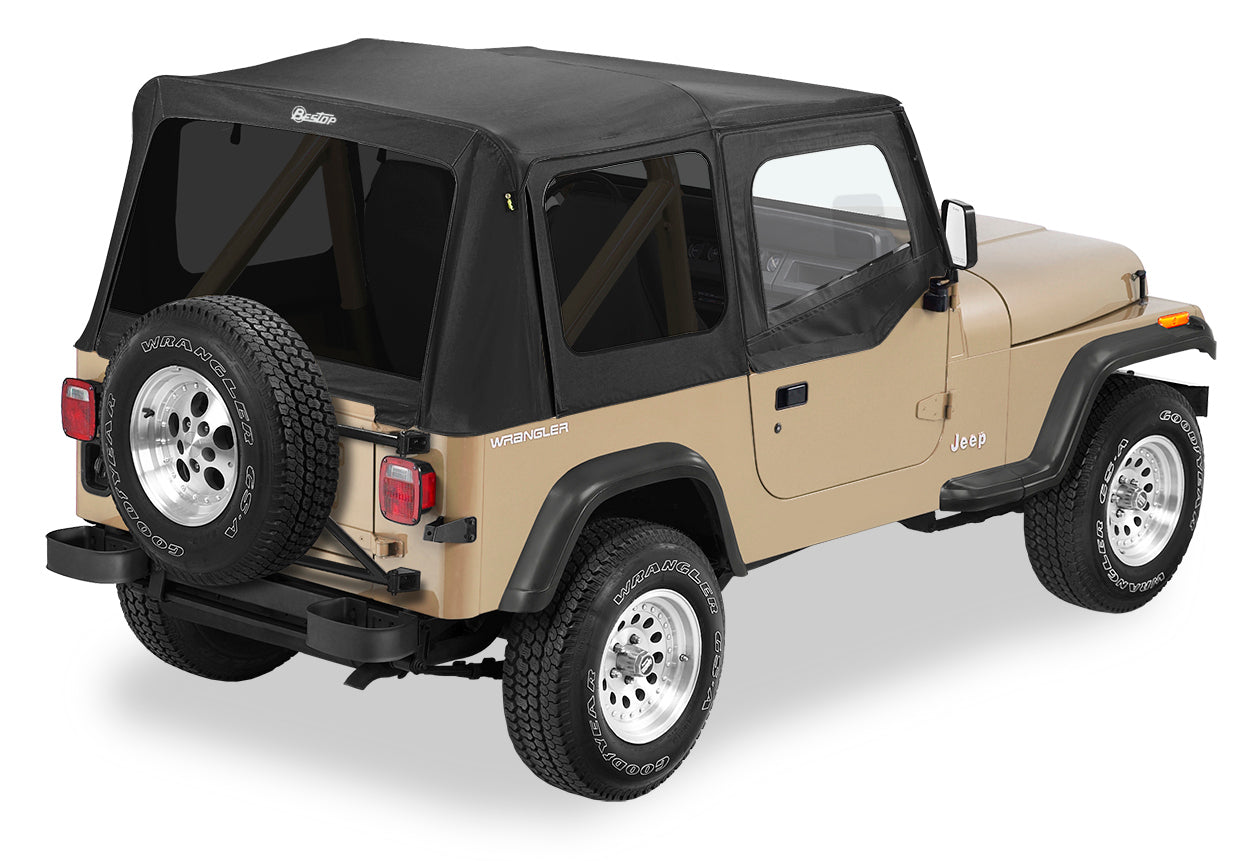 Replace-A-Top For OEM - Jeep '88-95 Wrangler YJ (Black Denim; Tinted Windows; Door Skins Included)