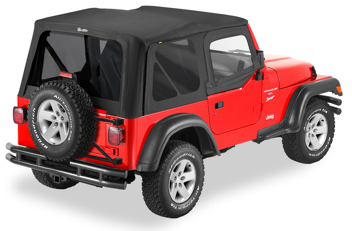 Replace-A-Top For OEM - Jeep '97-02 Wrangler TJ (Black Denim; Tinted Windows; Door Skins Included)