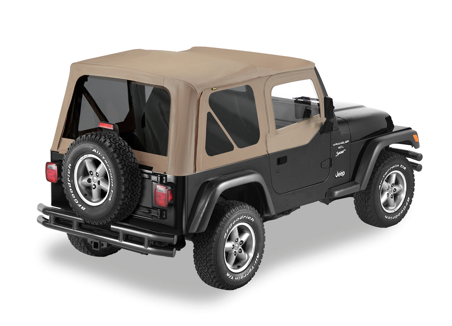 Replace-A-Top For OEM - Jeep '97-02 Wrangler TJ (Dark Tan; Tinted Windows; Door Skins Included)