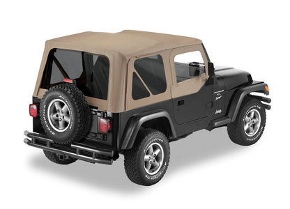 Replace-A-Top For OEM - Jeep '97-02 Wrangler TJ (Dark Tan; Tinted Windows; Door Skins Included)