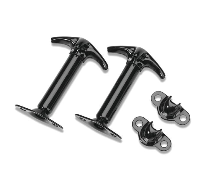 Hood Latches - Jeep '41-49 CJ2 / '49-66 CJ3 / '55-83 CJ5 / '56-75 CJ6 / '76-86 CJ7 / '87-95 Wrangler YJ (Black; Boxed)