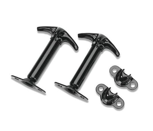 Hood Latches - Jeep '41-49 CJ2 / '49-66 CJ3 / '55-83 CJ5 / '56-75 CJ6 / '76-86 CJ7 / '87-95 Wrangler YJ (Black; Boxed)