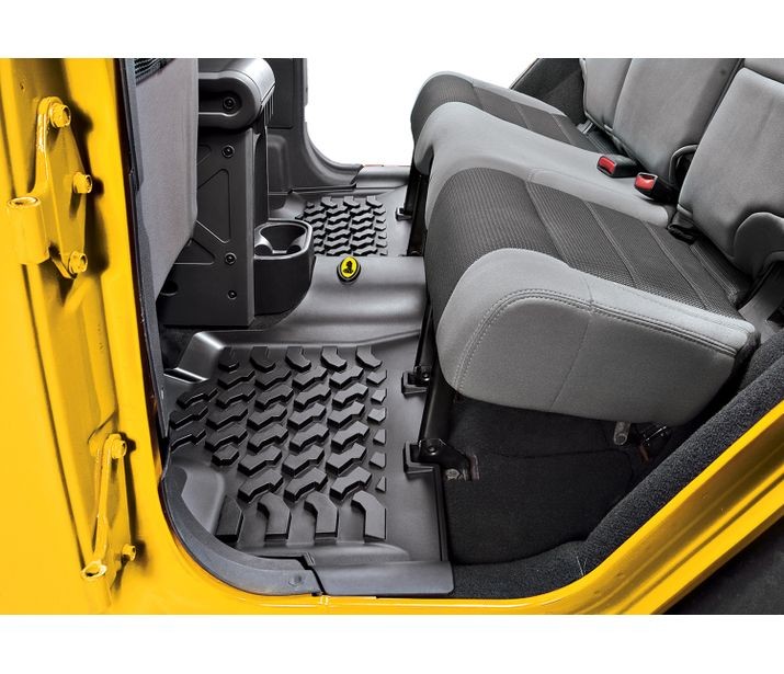 Floor Mats - Jeep '07-18 Wrangler JK 4-Door; Rear (Black)