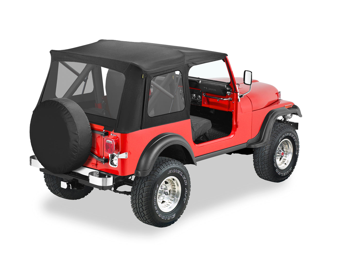 Supertop Classic - Jeep '76-86 CJ7 / '87-95 Wrangler YJ (Black Crush; Clear Windows)