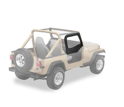 Upper Fabric Doors - Jeep '88-95 Wrangler YJ (Rounded Upper Corner  Black Denim)