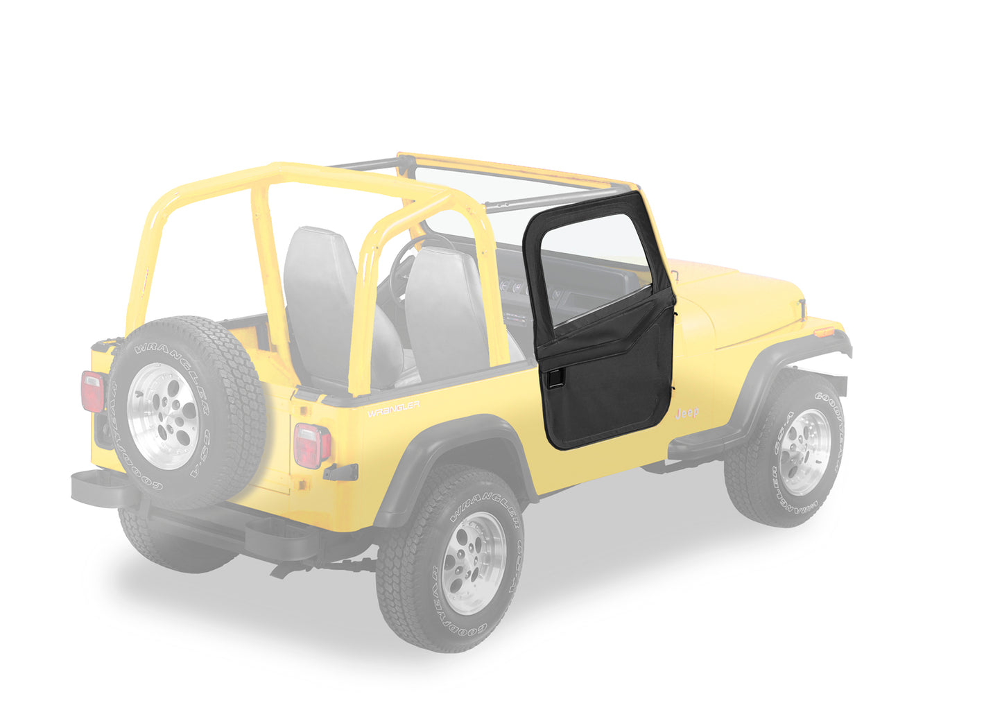 Full Fabric Doors - Jeep '80-86 CJ7 / '87-95 Wrangler YJ (Black Denim)