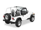 Upper Door Sliders - Jeep '88-95 Wrangler YJ (Square Upper Rear Corner  Black Denim; Single Sliding Window)