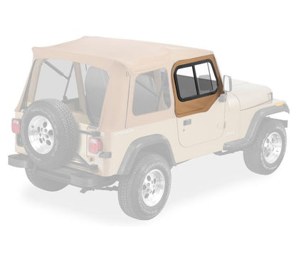 Upper Door Sliders - Jeep '88-95 Wrangler YJ (Rounded Upper Corner  Spice; Single Sliding Window)