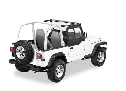 Upper Door Sliders - Jeep '97-06 Wrangler TJ (Black Denim; Dual Sliding Window)