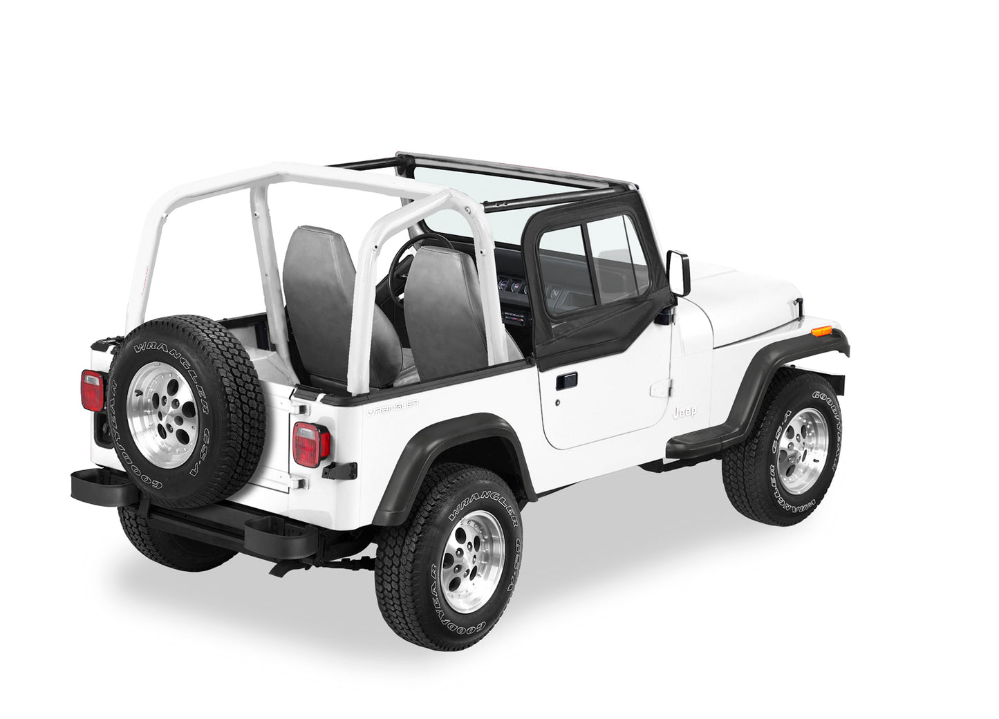 Upper Door Sliders - Jeep '97-06 Wrangler TJ (Black Diamond; Dual Sliding Window)