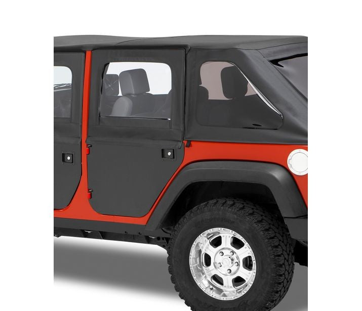 Full Fabric Doors - Jeep '07-18 Wrangler JK 4-Door; (Rear Doors; Black Twill)
