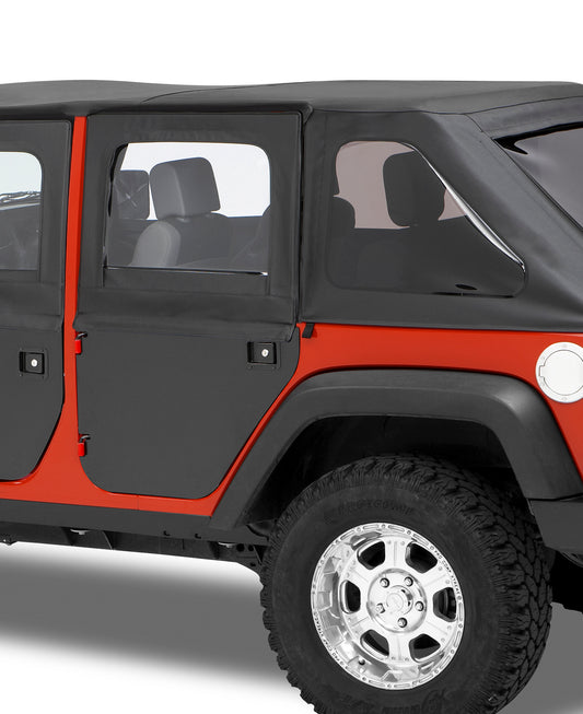 Full Fabric Doors - Jeep '07-18 Wrangler JK 4-Door; (Rear Doors; Black Diamond)