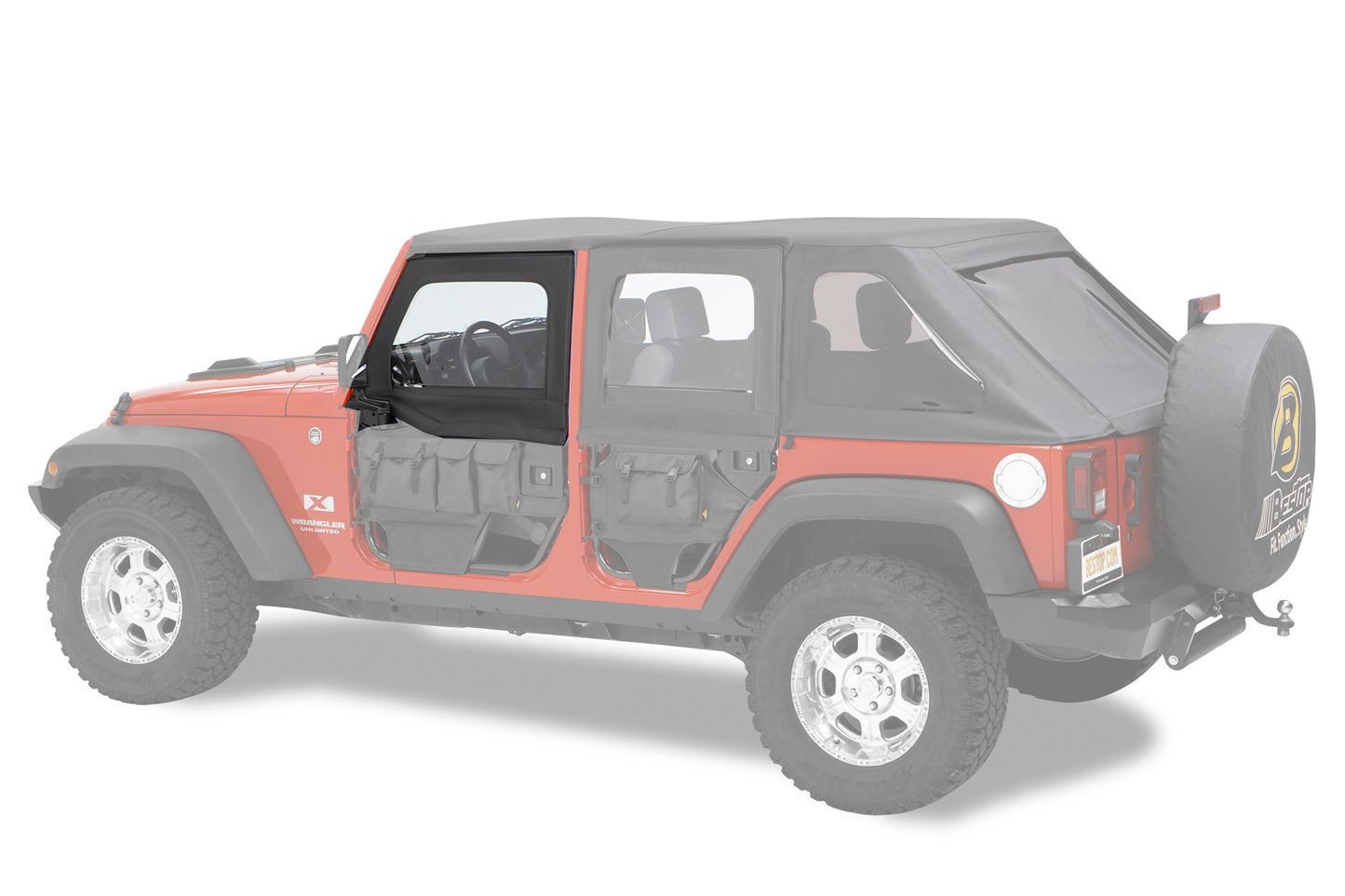 Element Upper Doors - Jeep '07-18 Wrangler JK (Front Doors; Black Diamond)