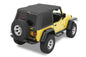 Replace-A-Top For Trektop - Jeep '97-06 Wrangler TJ Exc. Unlimited (Black Denim; Tinted Windows; No Door Skins Included)