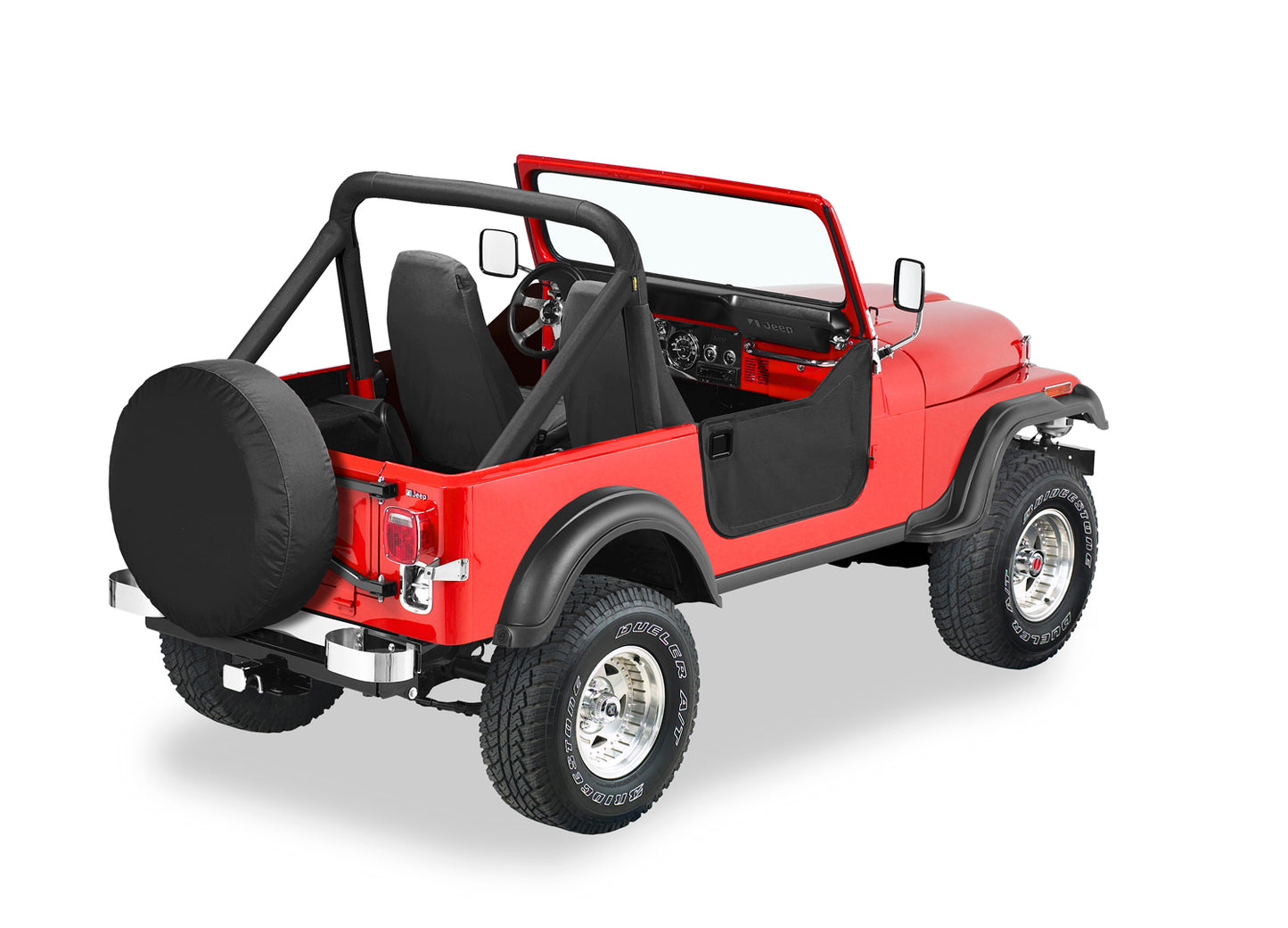 Lower Fabric Doors - Jeep '76-83 CJ5 (Black Crush)