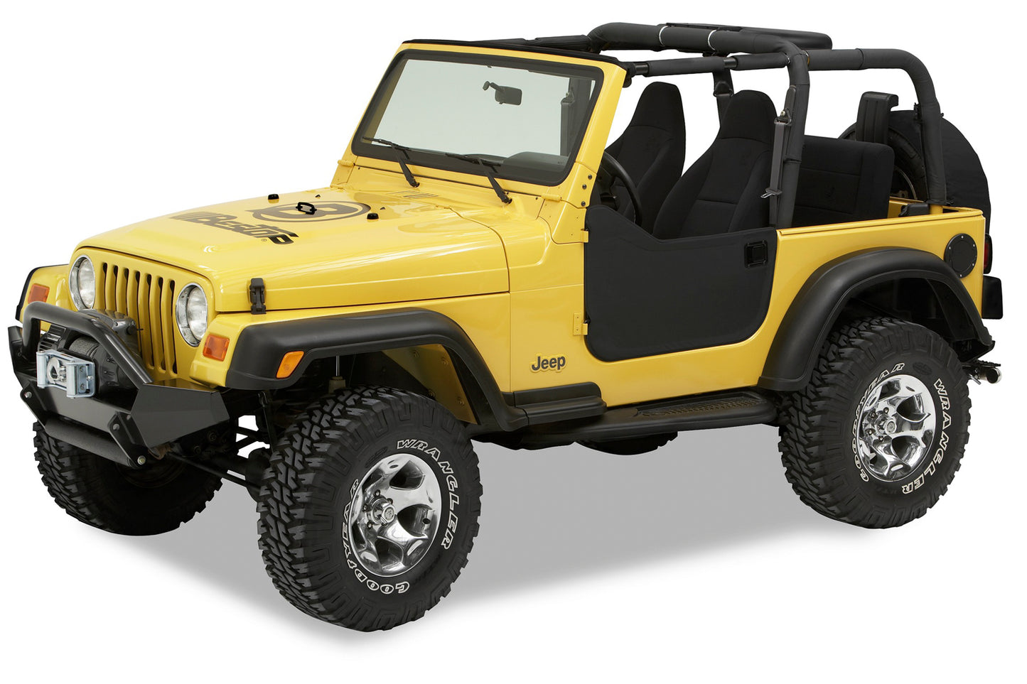 Lower Fabric Doors - Jeep '97-06 Wrangler TJ (Black Denim)