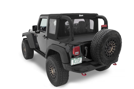 Halftop Soft Top - Jeep '07-18 Wrangler JK 2-Door (Premium Black Twill)