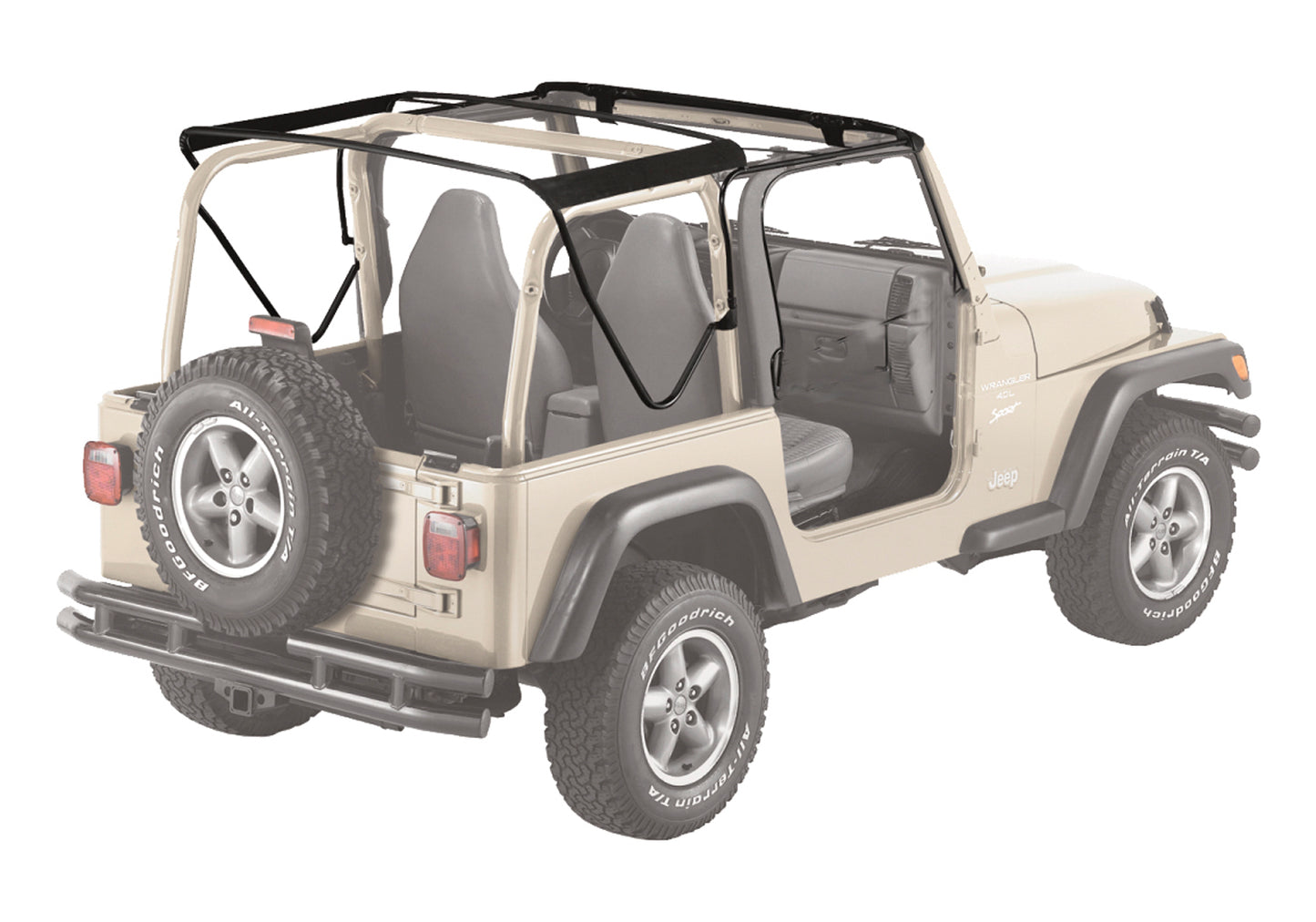 Bow & Frame Hardware Kit - Jeep '97-06 Wrangler TJ Exc. Unlimited (Factory Style Replacement)