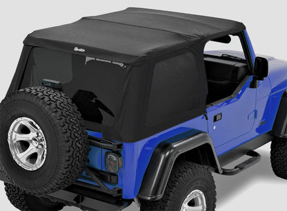 Replace-A-Top For Trektop - Jeep '97-06 Wrangler TJ Exc. Unlimited (Premium Black Twill; Tinted Windows; No Door Skins Included)