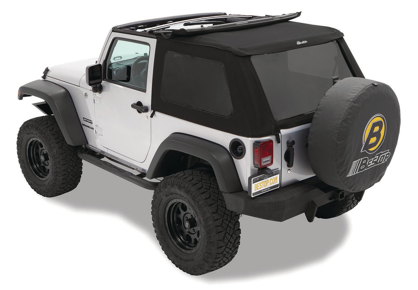 Replace-A-Top For Trektop - Jeep '07-18 Wrangler JK 2-Door (Premium Black Twill; Tinted Windows; No Door Skins Included)
