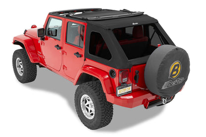 Replace-A-Top For Trektop - Jeep '07-18 Wrangler JK 4-Door (Premium Black Twill; Tinted Windows; No Door Skins Included)
