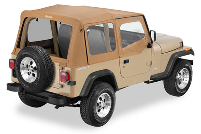 Replace-A-Top For OEM - Jeep '88-95 Wrangler YJ (Spice Sailcloth; Clear Windows; Upper Door Skins Included)