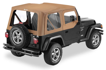 Replace-A-Top For OEM - Jeep '97-02 Wrangler TJ (Spice Sailcloth; Clear Windows; Upper Door Skins Included)