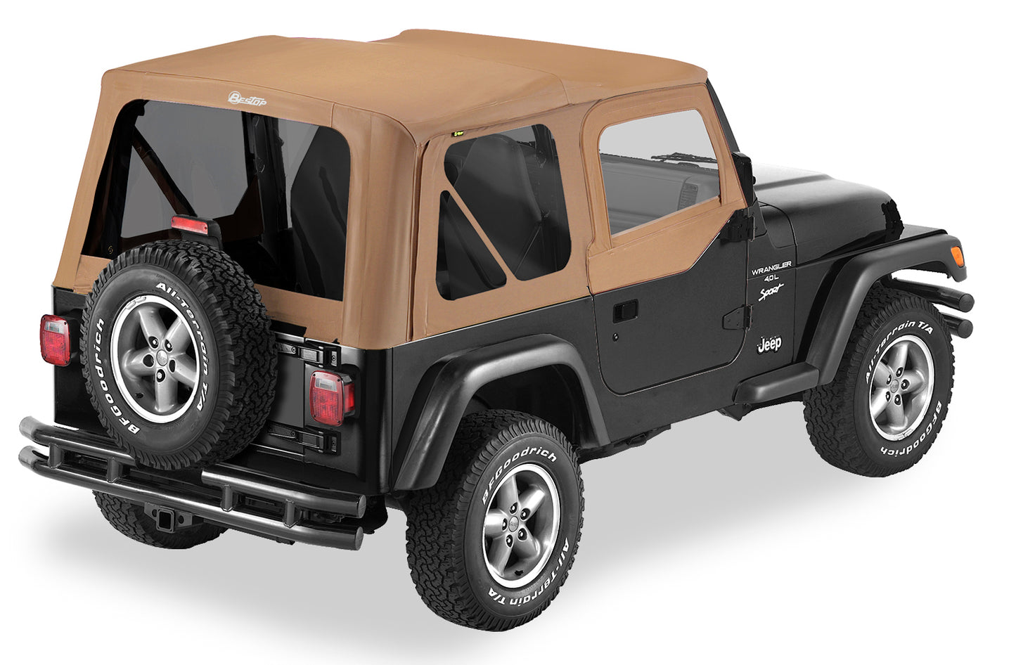 Replace-A-Top For OEM - Jeep '97-02 Wrangler TJ (Spice Sailcloth; Tinted Windows; Upper Door Skins Included)