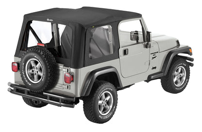 Replace-A-Top For OEM - Jeep '03-06 Wrangler TJ Exc. Unlimited (Black Diamond Sailcloth; Clear Windows; No Door Skins Included)
