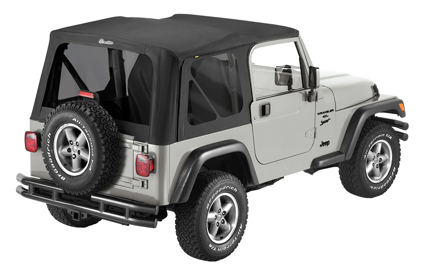 Replace-A-Top For OEM - Jeep '97-02 Wrangler TJ (Black Sailcloth; Tinted Windows; No Door Skins Included)