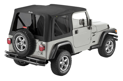Replace-A-Top For OEM - Jeep '97-02 Wrangler TJ (Black Sailcloth; Tinted Windows; No Door Skins Included)